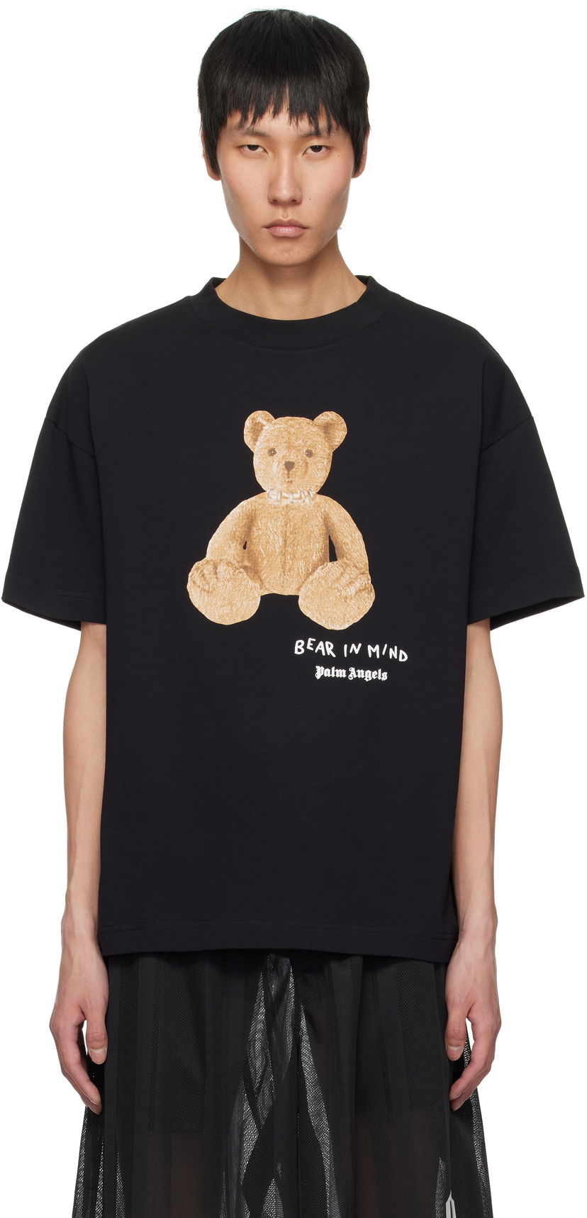 T-shirt Palm Angels Palm Angels 'Bear In Mind' T-Shirt Svart | PMAA001S25JER0051060