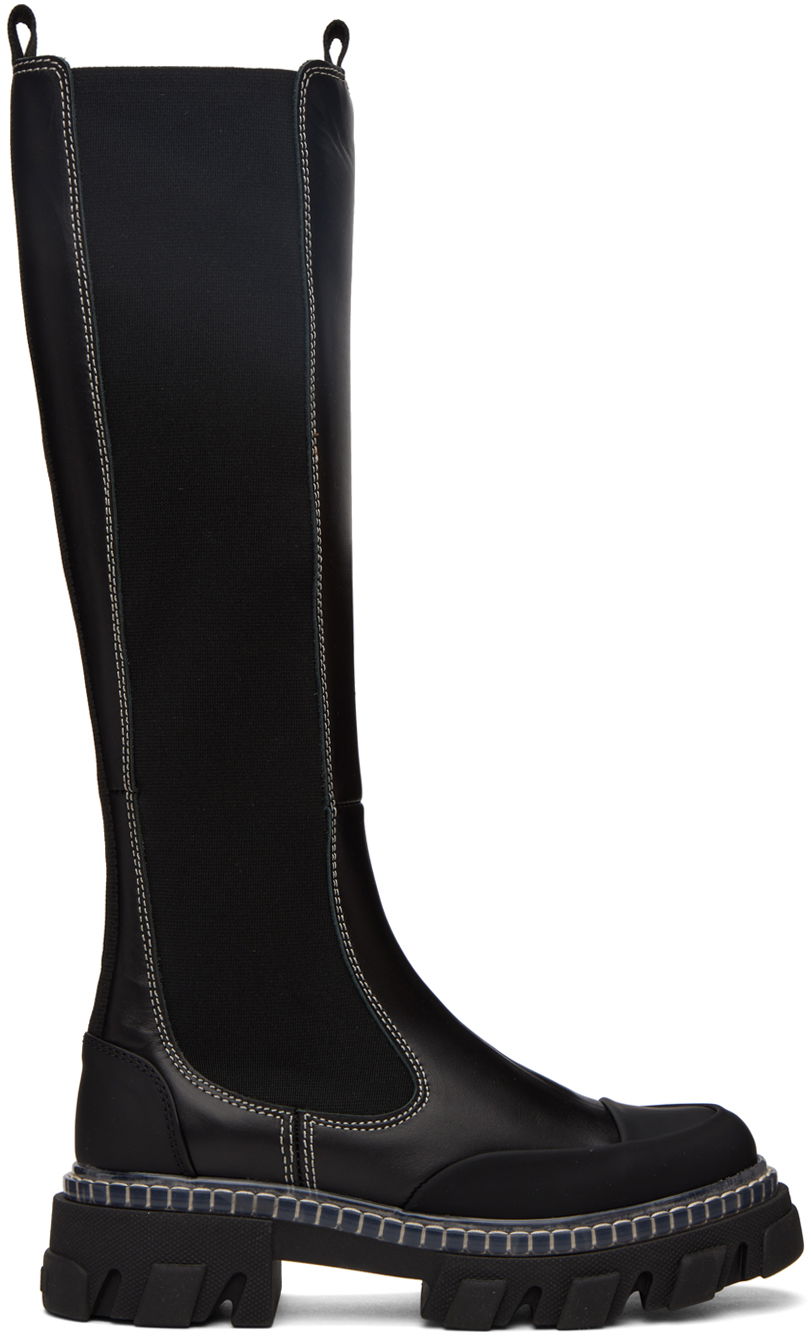 Sneakers och skor GANNI GANNI Cleated Tall Boots Svart | S1928