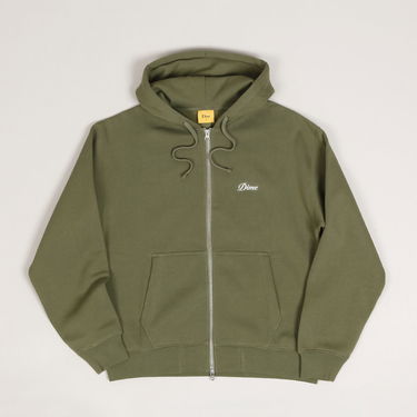 Sweatshirt Dime Cursive Small Logo Zip Hoodie Grön | dimesp2417blk, 1