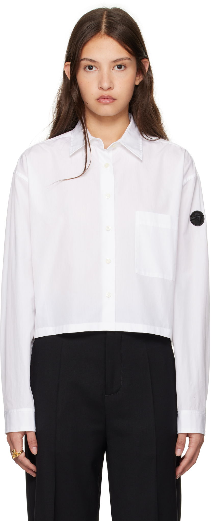 Skjorta Ambush Cropped Oversized Shirt Vit | BWGE004F24FAB0010100