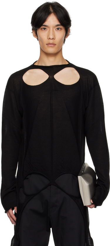 Sweater Rick Owens Rick Owens Concordians Slashed Pull Sweater Svart | RU02E1671 ML, 0