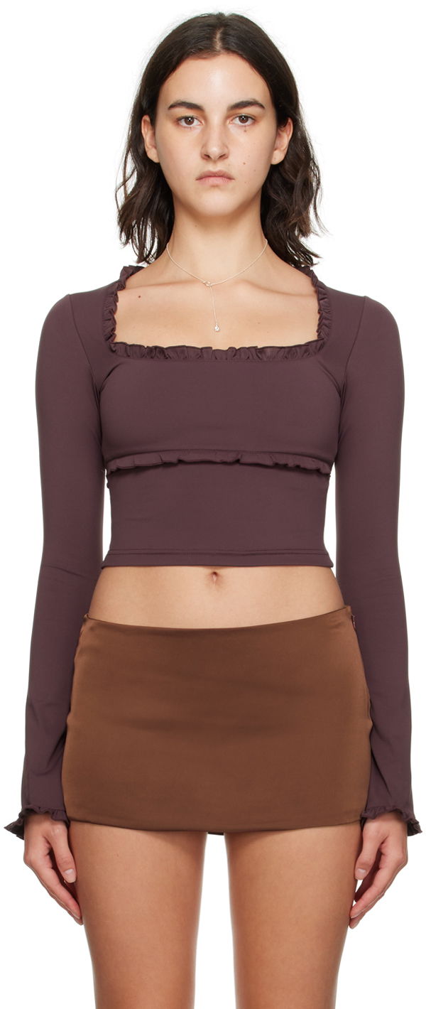 T-shirt GUIZIO Guizio Fleur Long Sleeve Top Purpur | F23104K006