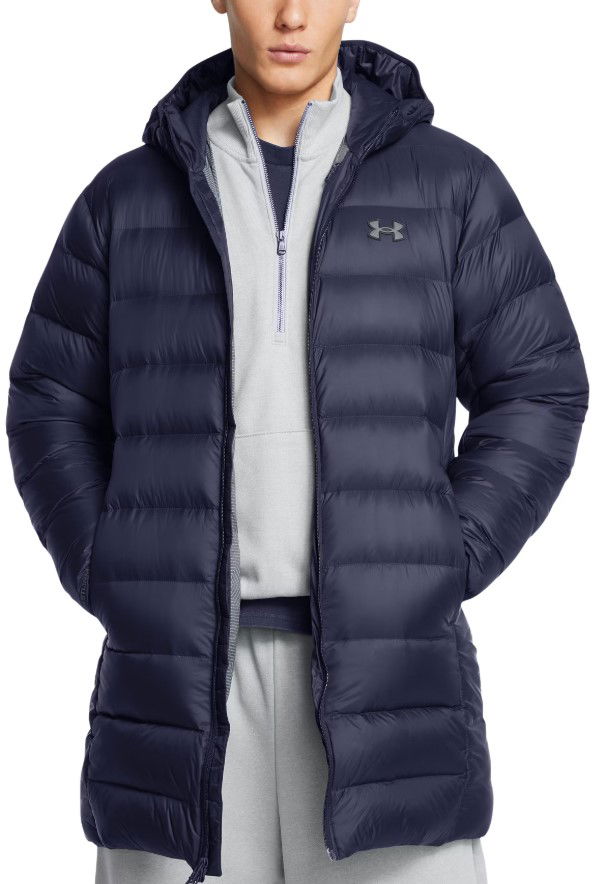 Pufferjacka Under Armour Legend Down Parka Hooded Jacket Mörkblå | 1385839-410