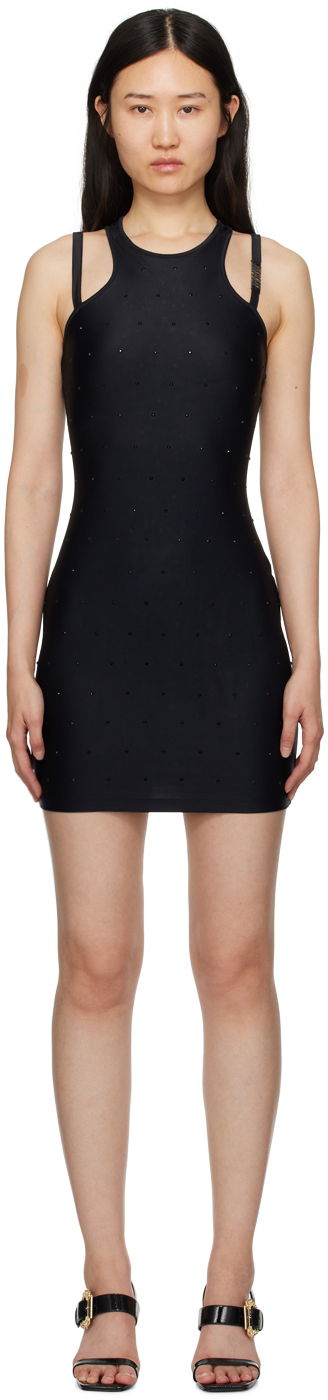 Klä Versace Jeans Couture Crystal Midi Dress Svart | E76HAOE05_ECJXXE