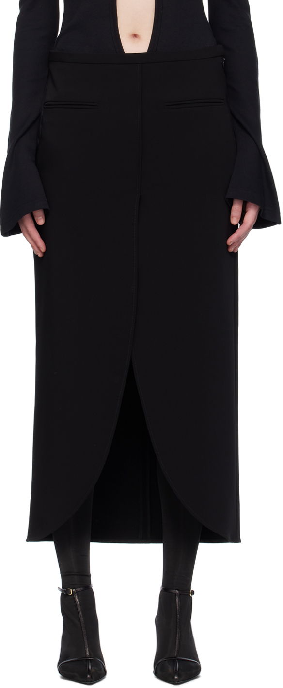 Kjol Courrèges Courrèges Ellipse Midi Skirt Svart | 224CJU142PL0159, 0