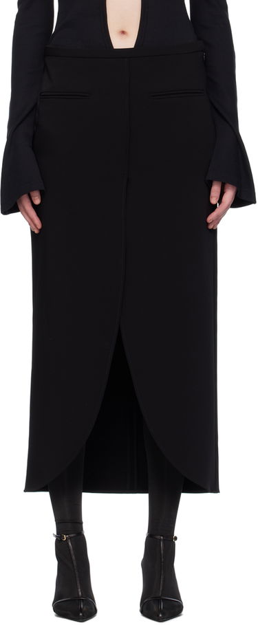Kjol Courrèges Courrèges Ellipse Midi Skirt Svart | 224CJU142PL0159, 0