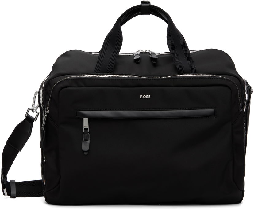 Axelväska BOSS Nylon Logo Hardware Duffle Bag with Detachable Strap Svart | 50548008