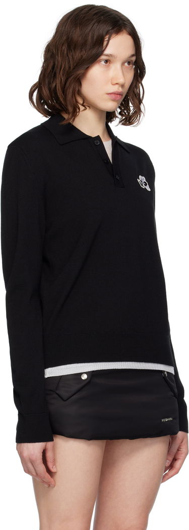 Polotröja We11done We11done Wool Polo with Logo Patch Svart | WD-KT2-25-680-W-BK, 1