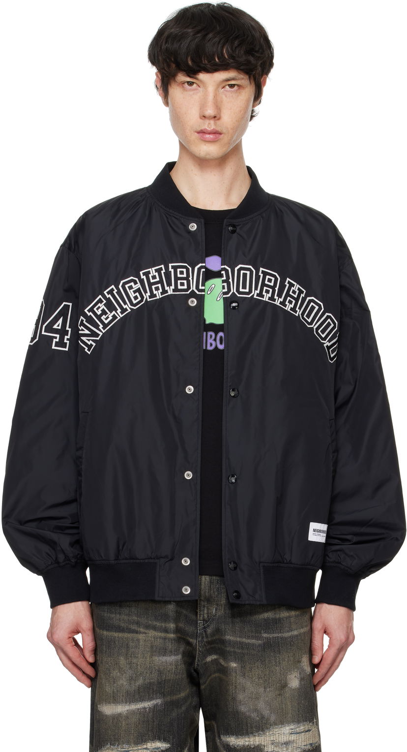 Bomberjacka Neighborhood Baseball Bomber Jacket Svart | 242TSNH-JKM04