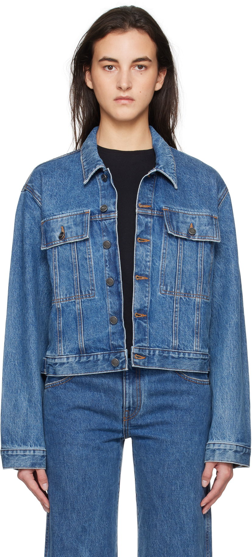 Jacka Khaite Saunder Cropped Denim Jacket Blå | 1160908009