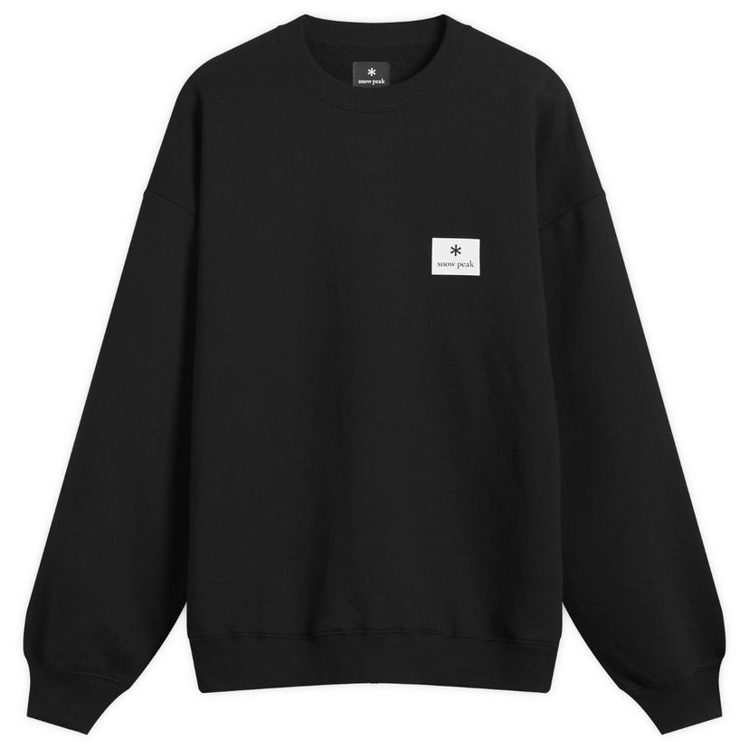 Sweatshirt Snow Peak Square Logo Pullover Sweatshirt Svart | NSD-SW-25AU001-BLK