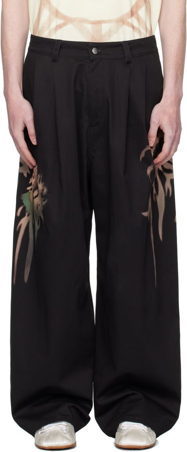 Byxor Collina Strada Collina Strada Catchfly Pleated Printed Trousers Svart | XX6042-B, 0