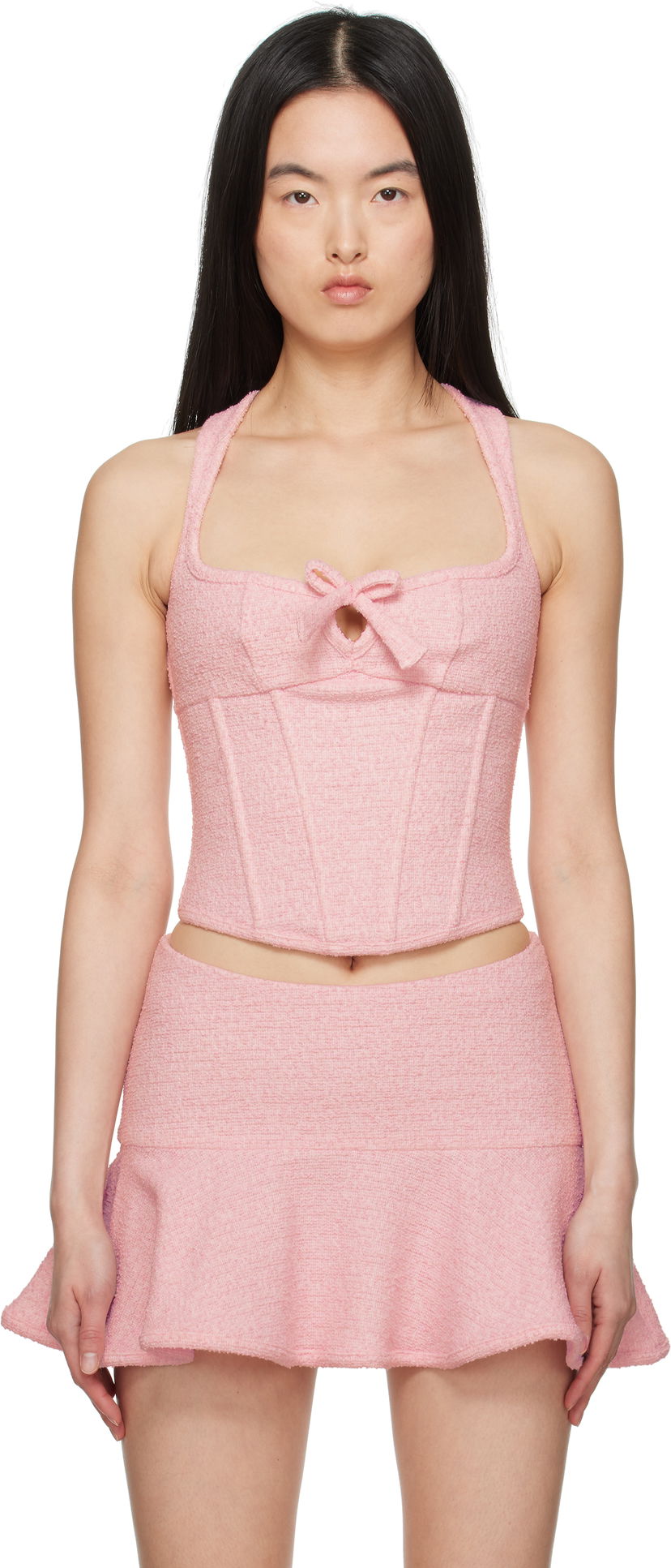 Klä MISBHV MISBHV Tweed Corset Top Rosa | 250W103