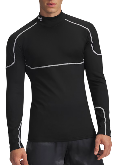 T-shirt Under Armour Under Armour ColdGear Grid Mock Neck Long Sleeve T-Shirt Svart | 6007127-001, 0