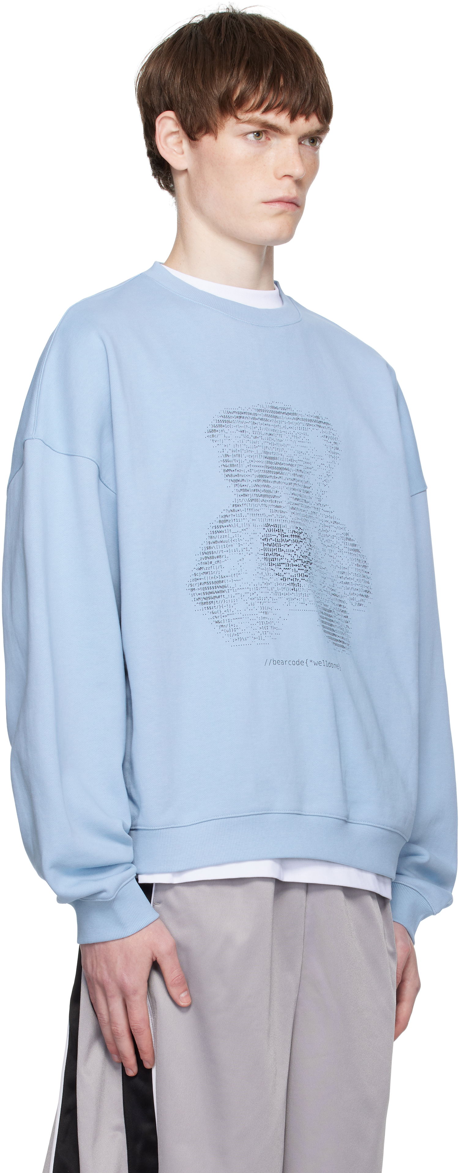 Sweatshirt We11done Coding Teddy Sweatshirt Blå | WD-TS2-25-789-U-BL, 1