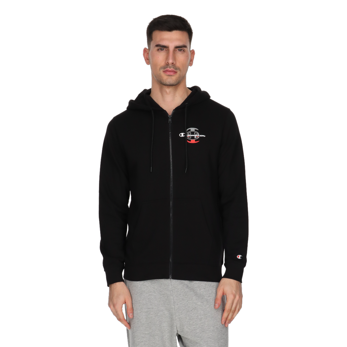 Sweatshirt Champion Full-Zip Hoodie Triple C Svart | 220525-KK001, 0