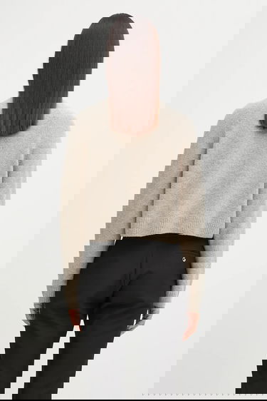 Sweater Fred Perry Fred Perry Cropped Wool-Blend Sweater Beige | K1115, 2