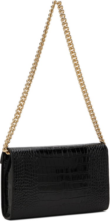 Plånbok Anine Bing ANINE BING Small Elly Croc-Embossed Clutch Bag Svart | A-13-10469-BLK1, 2
