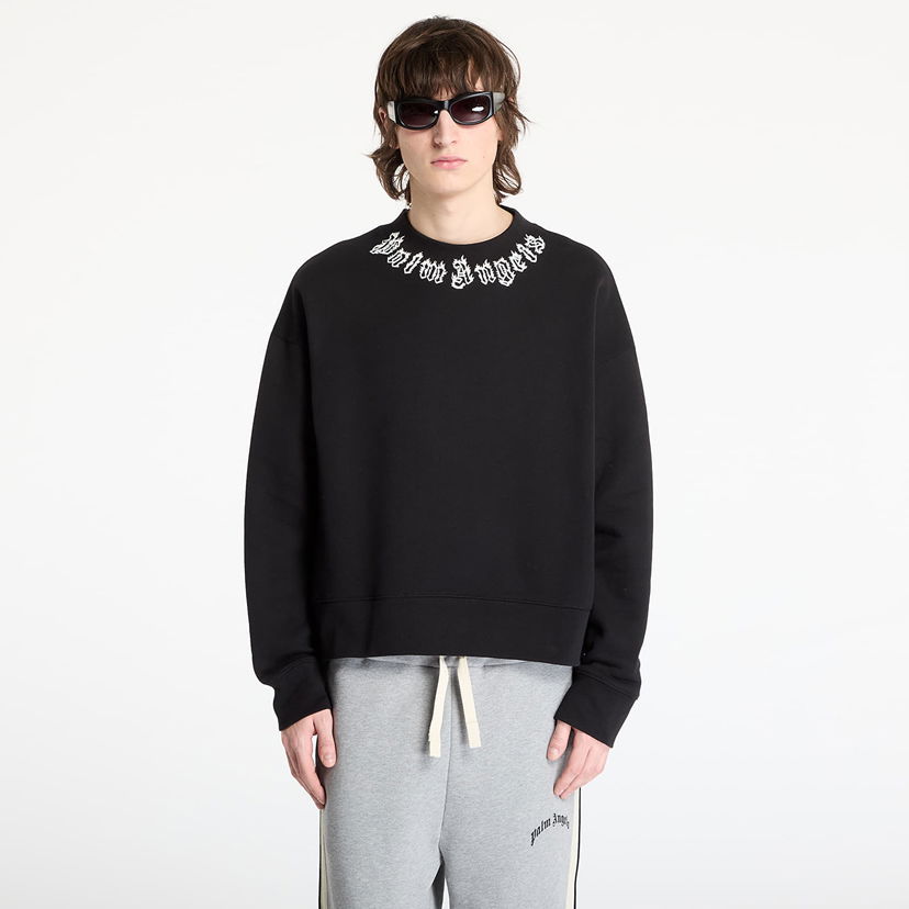 Sweater Palm Angels Palm Angels Neck Logo Crew Sweatshirt Svart | PMBA026S25FLE0021003