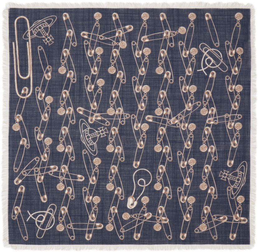 Halsduk Vivienne Westwood Safety Pin Pocket Square Mörkblå | 8103014X-W00Z0-