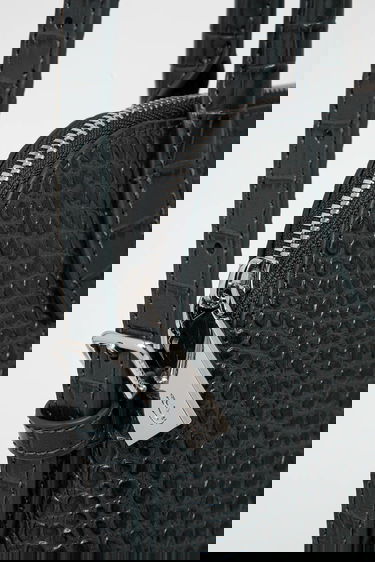 Handväska Lacoste Lacoste Croc-Effect Dome Satchel Bag Grön | NF4983KL, 2