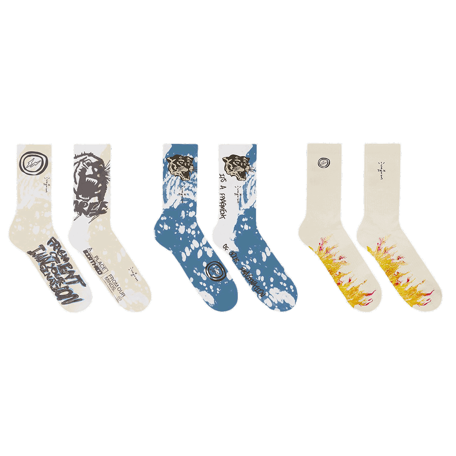 Strumpor Cactus Jack by Travis Scott Fragment x 3 Pack Socks Flerfärgad | CJFR AS15 MULT, 0