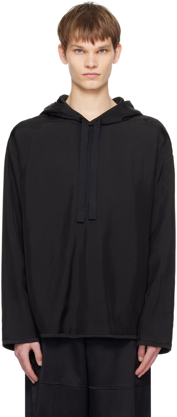 Sweatshirt Jil Sander Drawstring Hoodie Svart | J22GU0119_JTN323
