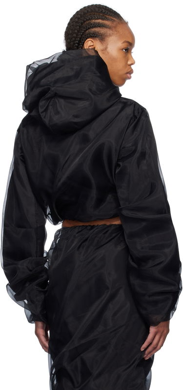 Sweatshirt We11done We11done Layered Cropped Hoodie Svart | WD-BL0-25-117-W-BK, 2