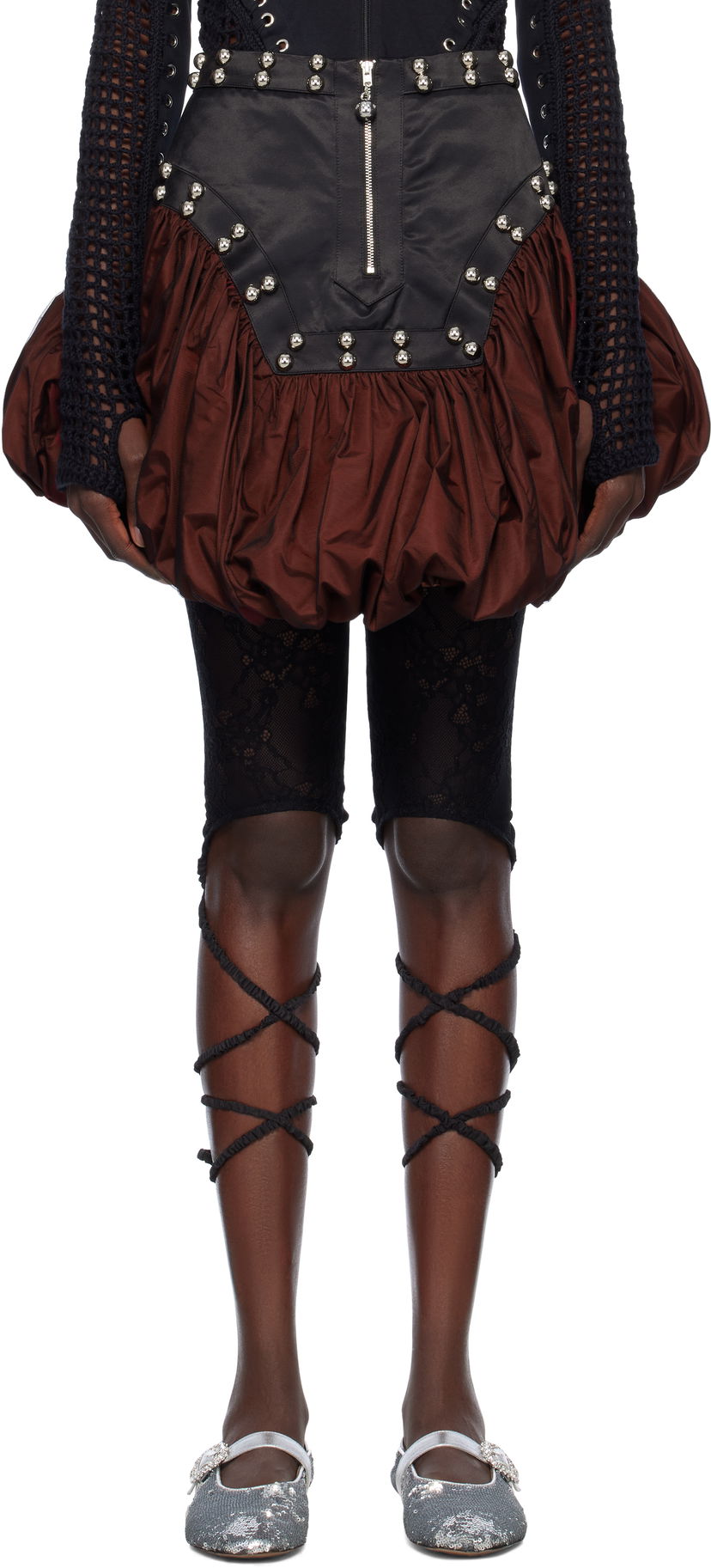 Kjol Chopova Lowena Chopova Lowena Backtuck Miniskirt Brun | 3251