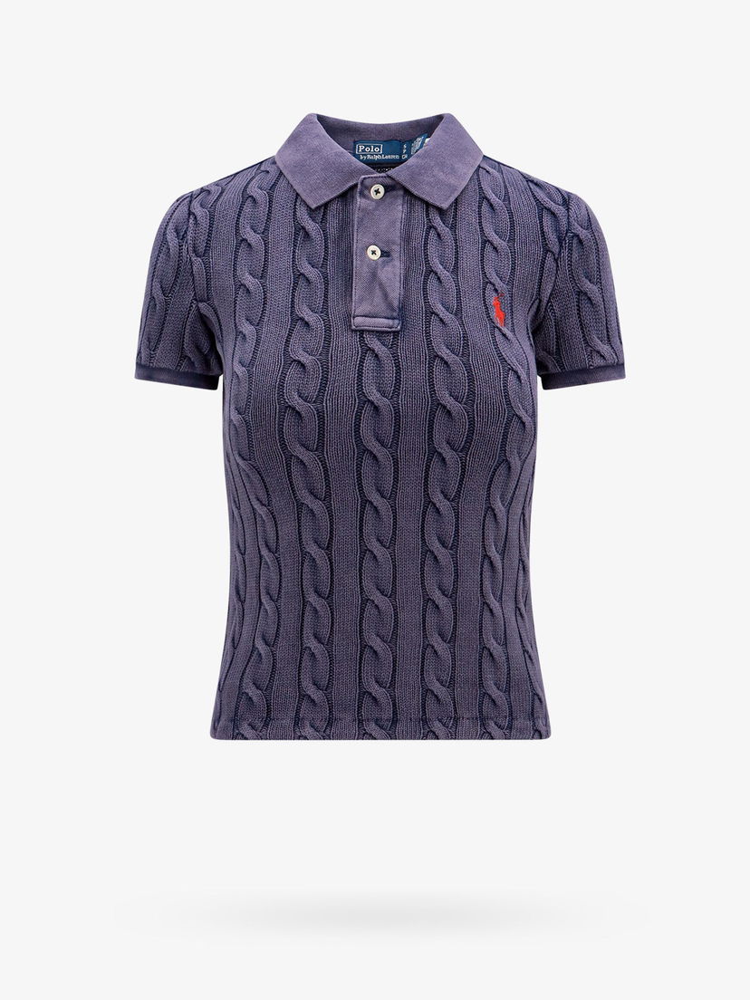 Polotröja Polo by Ralph Lauren Women's Cable-Knit Polo Shirt by Polo Ralph Lauren Purpur | 211943010002
