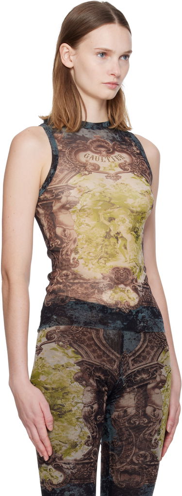Linne Jean Paul Gaultier 'The Médaillon' Baroque Mesh Tank Top Flerfärgad | 25/04-W-TO304-M006P-005740, 1