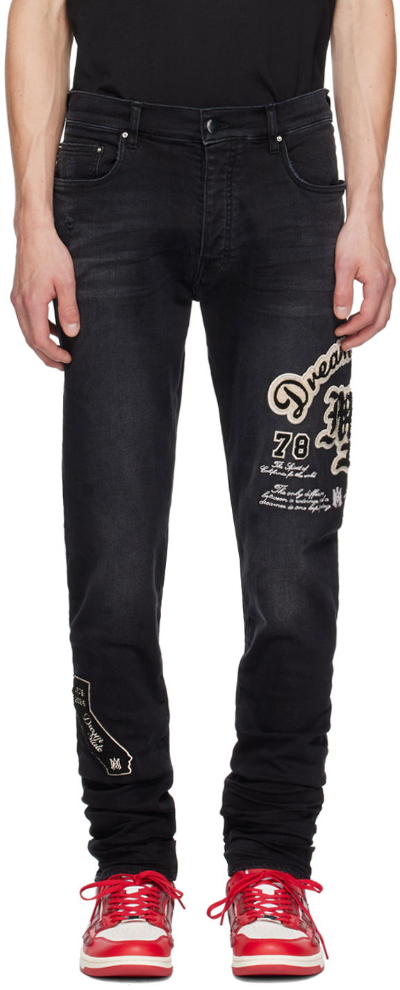 Jeans AMIRI Black Dream Team Skinny Jeans Svart | AMDNSY1065