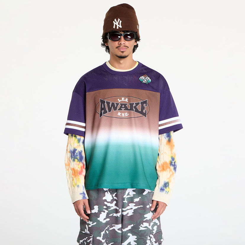 Jersey Awake NY Dres Mesh Football Jersey Brown Multi S Flerfärgad | AWK-FW24-TP006-BRN