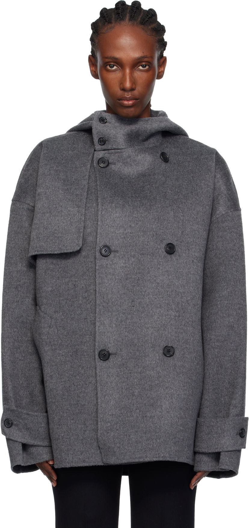 Rockar JW Anderson JW Anderson Oversized Peacoat Grå | CO0343-PG1559