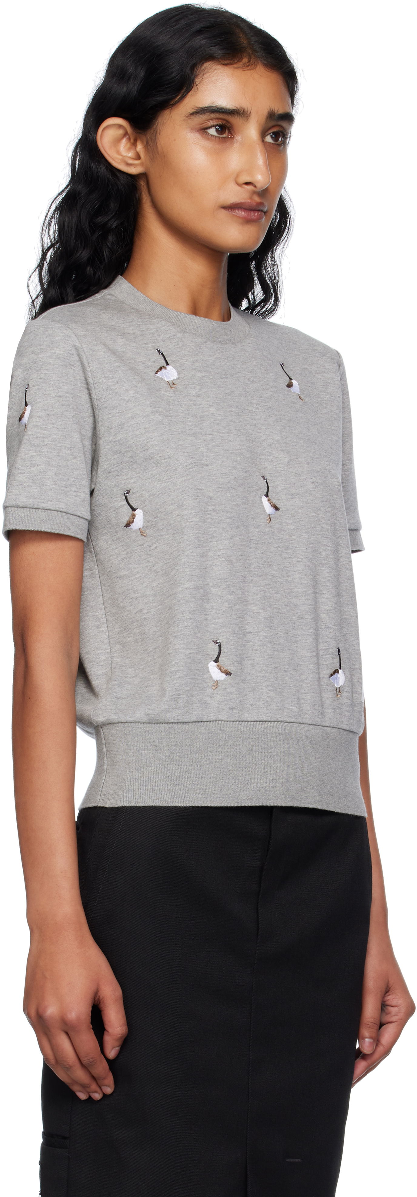 T-shirt Thom Browne Thom Browne Cotton Milano Geese T-shirt Grå | FJS216E-J0055, 1