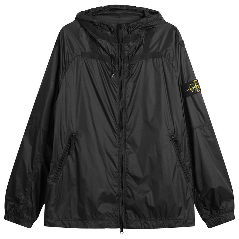Jacka Stone Island Ripstop Light Nylon Hooded Jacket, Size XX-Large Svart | K2S15Q100008-V0062