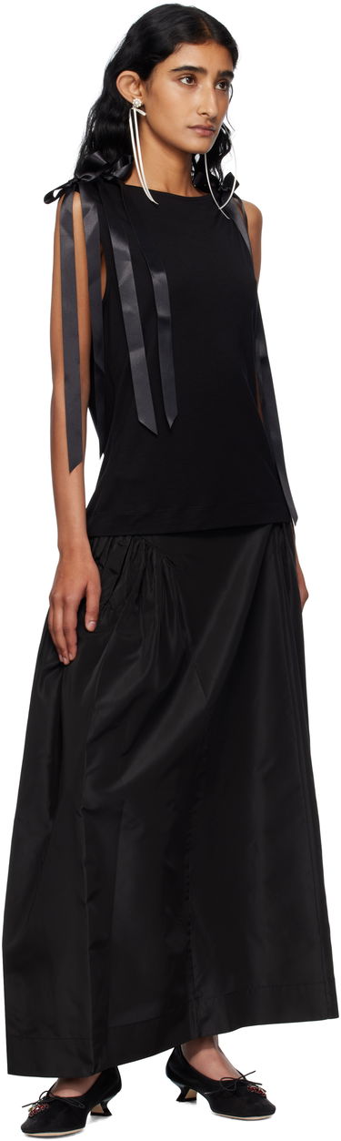 Linne Simone Rocha Simone Rocha Bow Ribbon Tail Tank Top Svart | 5366 0571, 3
