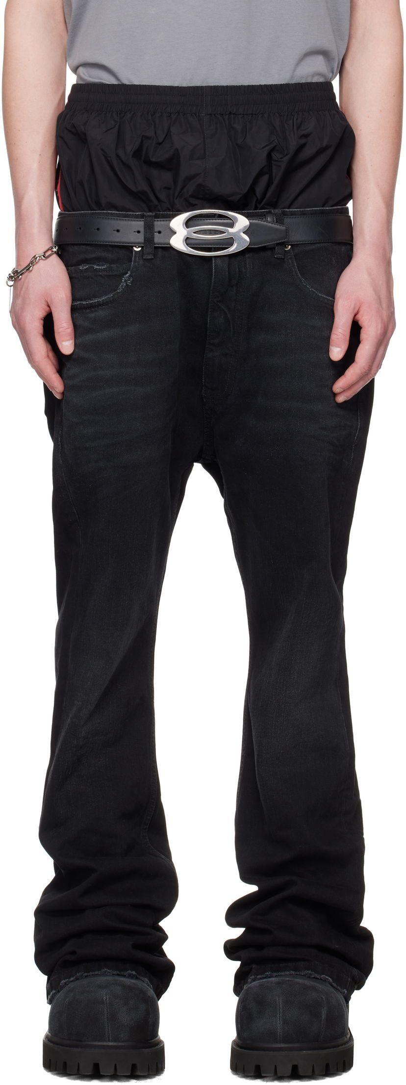 Jeans Balenciaga Balenciaga Layered Jeans Svart | 814224TRW58