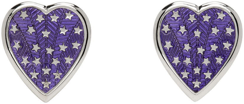 Örhängen Chopova Lowena Chopova Lowena Silver Heart Shaped Earrings with Star Design Purpur | 6505