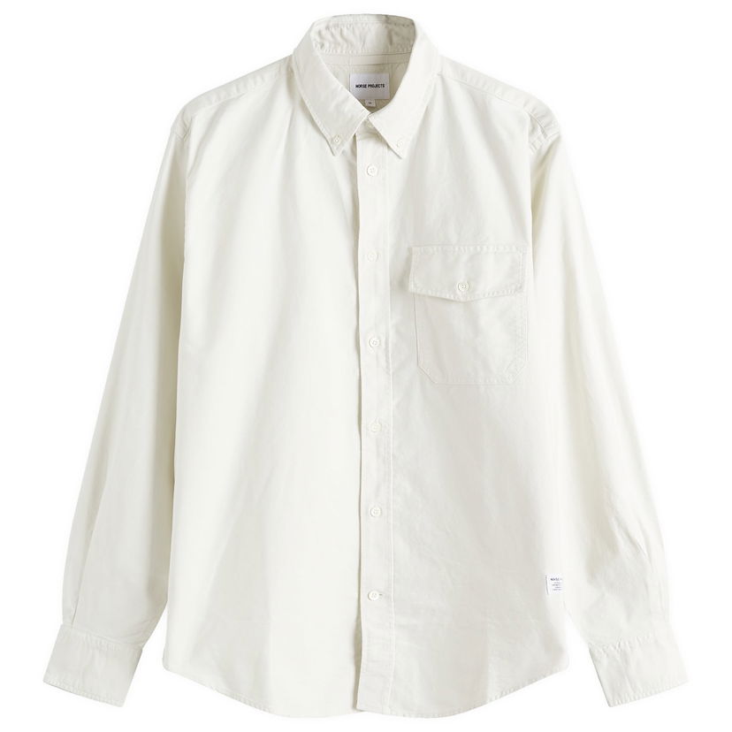 Skjorta NORSE PROJECTS Algot Relaxed Overdyed Oxford Shirt, Size Large Vit | N40-0818-0219