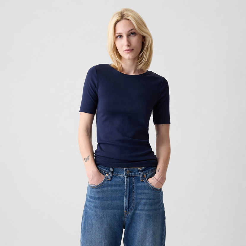 T-shirt GAP Modern Crewneck T-Shirt Navy Uniform Mörkblå | 540635-02