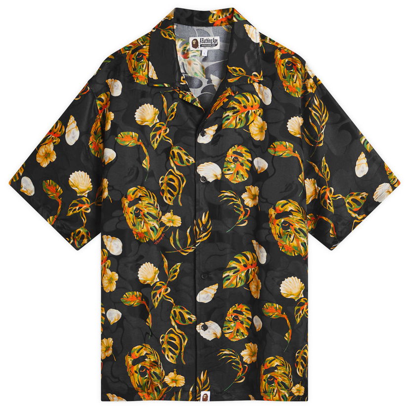 Skjorta BAPE A Bathing Ape Vacation Pattern Open Collar Shirt Svart | 001SRL301308M-BLK