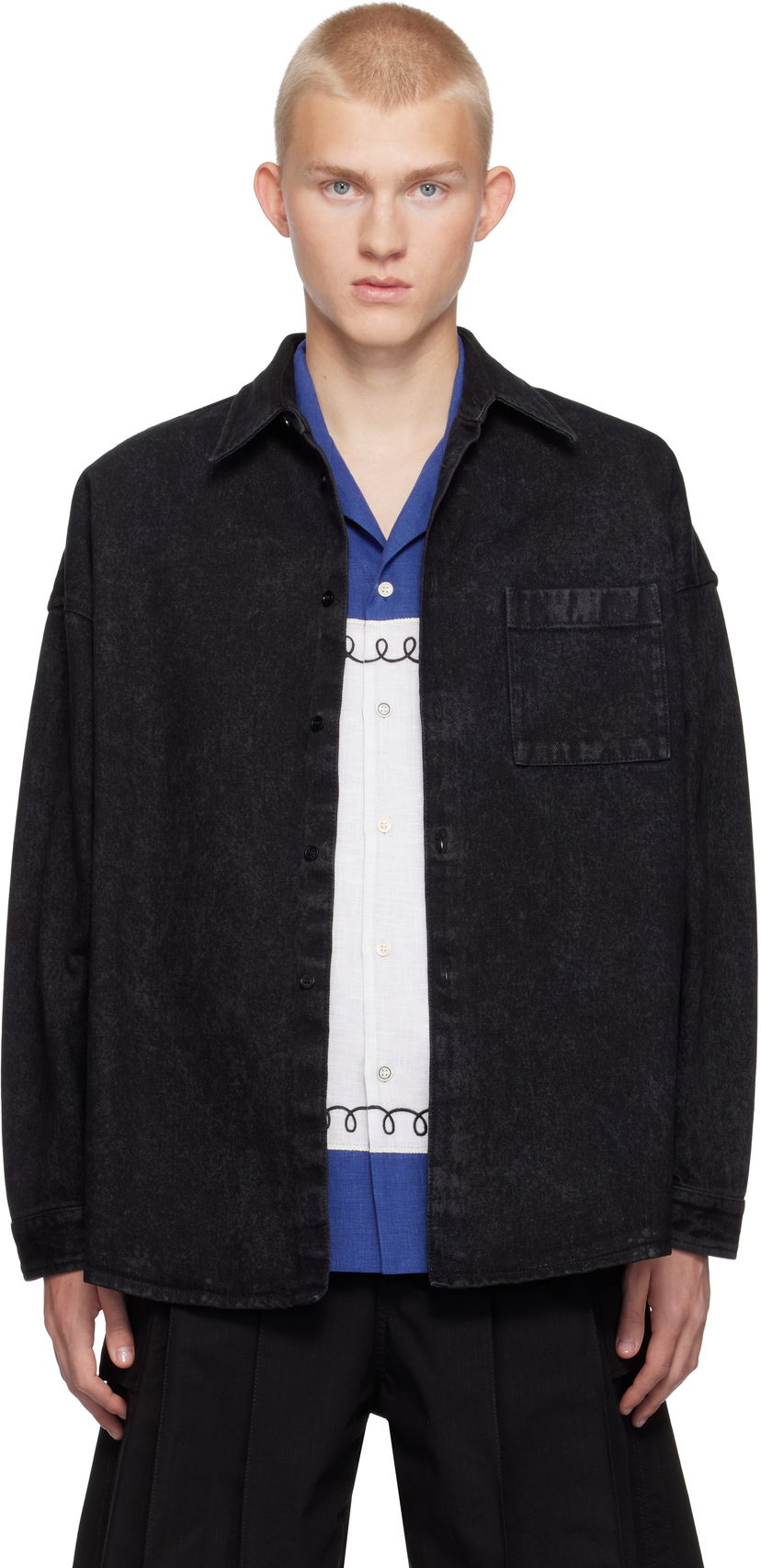 Skjorta Marni Faded Denim Shirt Svart | CUJU0061A2 USCV35