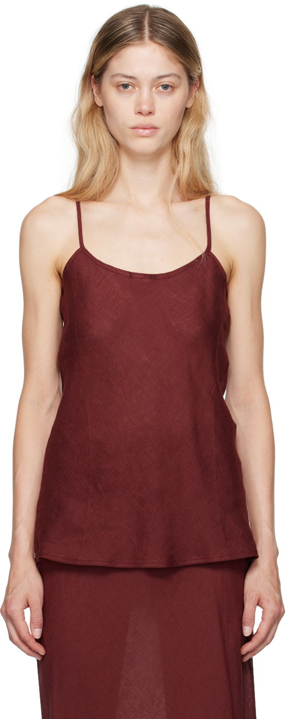 Linne Baserange Baserange Dydine Linen Tank Top Bourgogne | TODY-LI-AU24