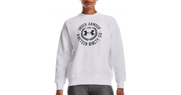 Sweatshirt Under Armour Rival Fleece Crest Vit | 1373029-100, 1