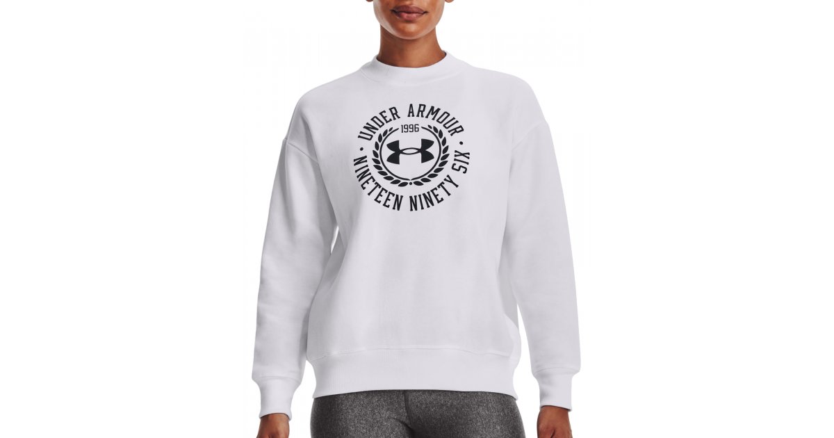 Sweatshirt Under Armour Rival Fleece Crest Vit | 1373029-100, 1