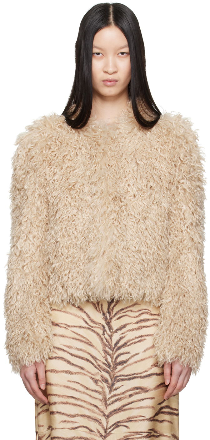 Jacka ISABEL MARANT Faux-Fur Jacket Beige | MA0256FA-B3D02I