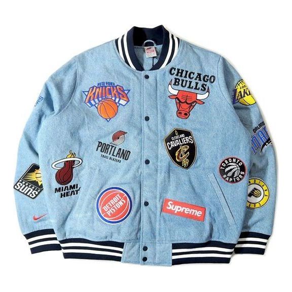 Bomberjacka Supreme NBA Teams Warm-Up Jacket Blå | SUP-SS18-772, 0