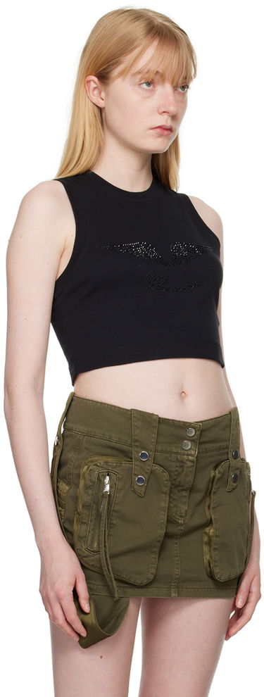 Linne Blumarine White Crystal-Cut Tank Top Vit | P444T037A, 4