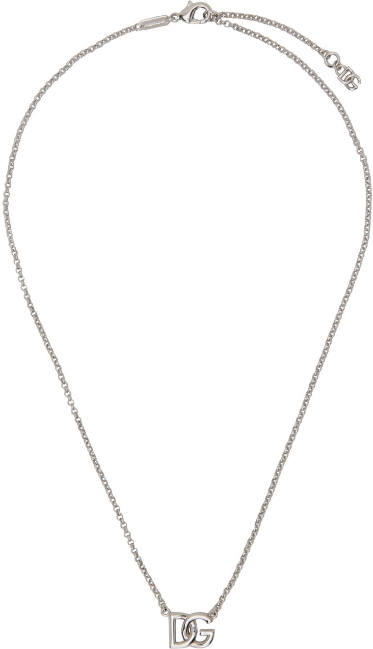 Halsband Dolce & Gabbana Silver Rolo Chain 'DG' Necklace Metallisk | WNN5W3W1111